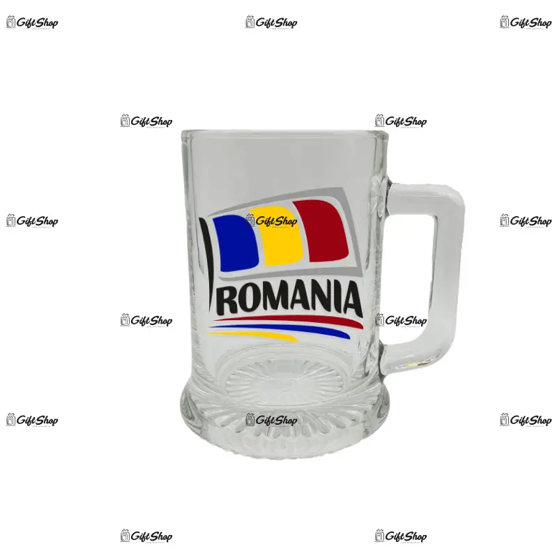 Steag romania, halba cu mesaj
